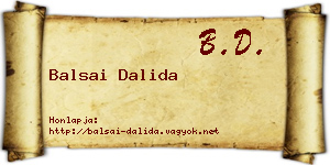 Balsai Dalida névjegykártya